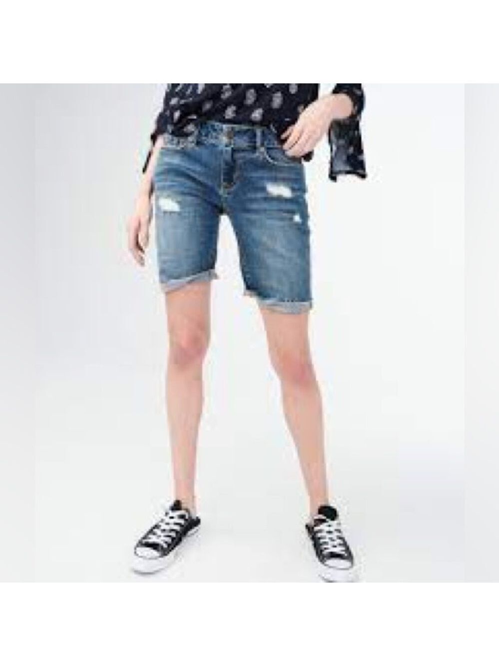 Aeropostale Bermuda Destroyed Denim Shorts